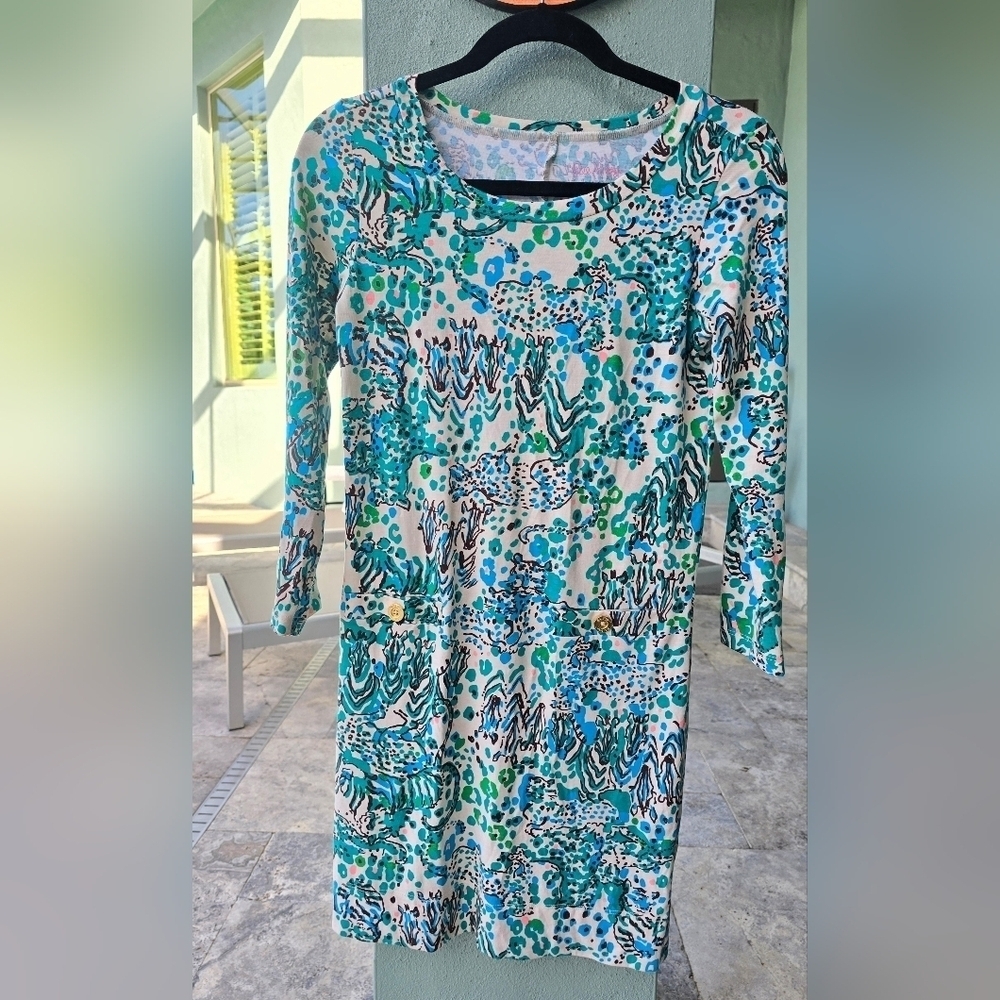 Lilly Pulitzer Corine Dress Sea Oat Escapades in the Everglades Big Cats XXS - Picture 2 of 7